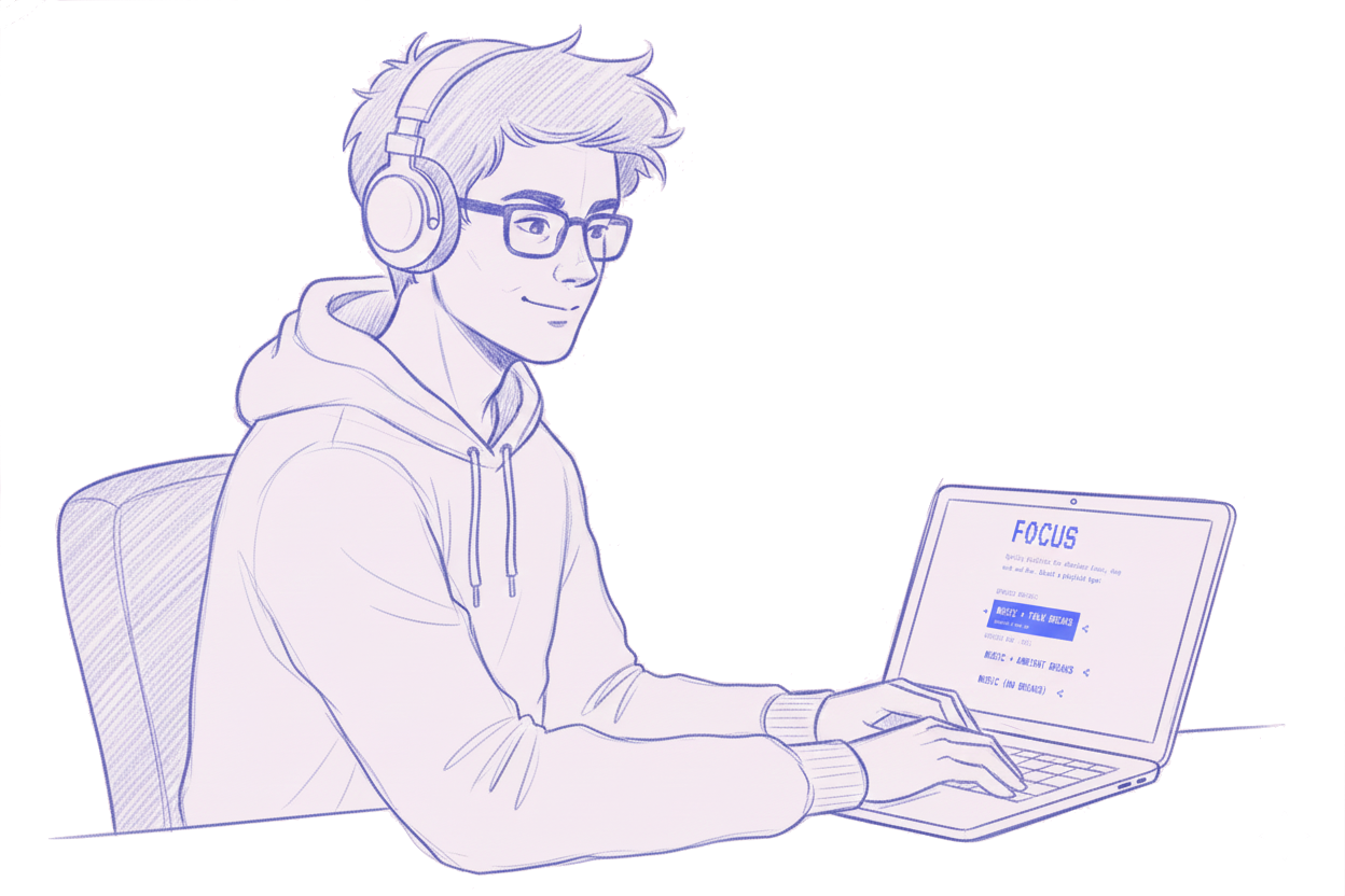 Person in flow state with headphones